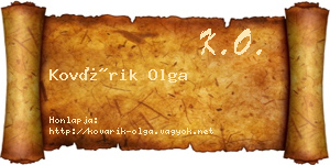 Kovárik Olga névjegykártya