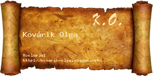 Kovárik Olga névjegykártya
