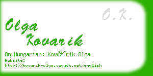 olga kovarik business card